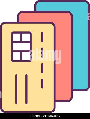 Credit card RGB color icon Stock Vector
