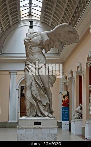 RIO DE JANEIRO, BRAZIL - JULY 22, 2017: Sculpture in Rio Museum of Fine Arts. Unknown author: Winged Victory, said of Samothrace (circa 190 B.C.) Stock Photo
