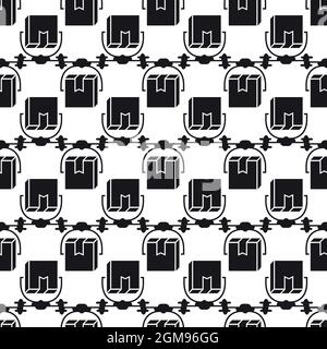 Drone box delivery pattern seamless background texture repeat wallpaper geometric vector Stock Vector