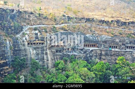 ajanta caves unesco world heritage site in mumbai ,maharashtra ,india Stock Photo