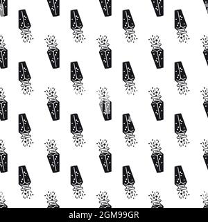 Magic bottle potion pattern seamless background texture repeat wallpaper geometric vector Stock Vector