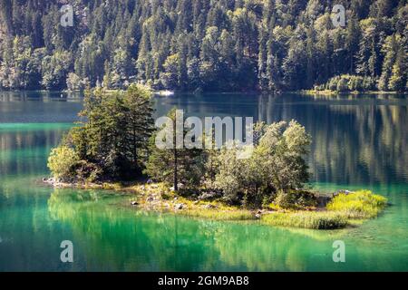 Eibsee in Garmisch Partenkirchen Zugspitze Stock Photo