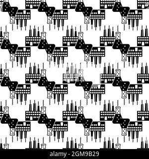 Chemistry flask factory pattern seamless background texture repeat wallpaper geometric vector Stock Vector