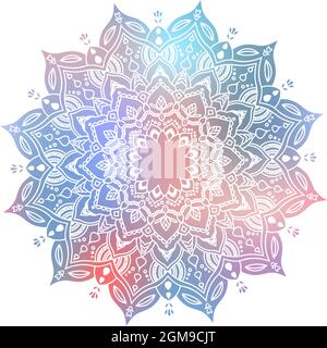 Hand-drawn coloring mandala. Vector illustration isolated on white background. Stock Vector