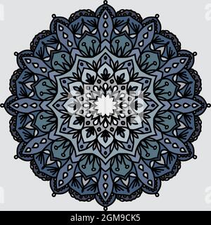 Hand-drawn coloring mandala. Vector illustration isolated on white background. Stock Vector