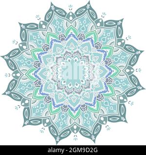 Hand-drawn coloring mandala. Vector illustration isolated on white background. Stock Vector