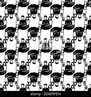 Customer care pattern seamless background texture repeat wallpaper geometric vector Stock Vector