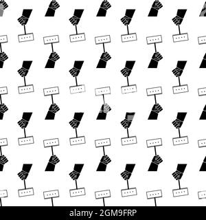 Banner hand up pattern seamless background texture repeat wallpaper geometric vector Stock Vector