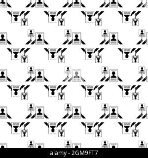Vote hand banner pattern seamless background texture repeat wallpaper geometric vector Stock Vector