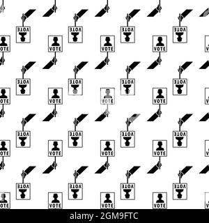 Vote hand poster pattern seamless background texture repeat wallpaper geometric vector Stock Vector