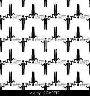 Man hand speaker pattern seamless background texture repeat wallpaper geometric vector Stock Vector