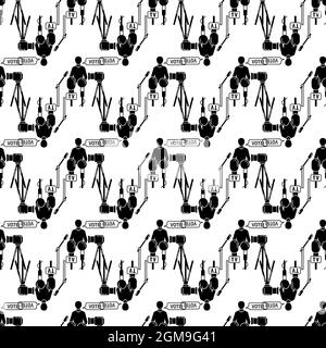 Political candidate interview pattern seamless background texture repeat wallpaper geometric vector Stock Vector
