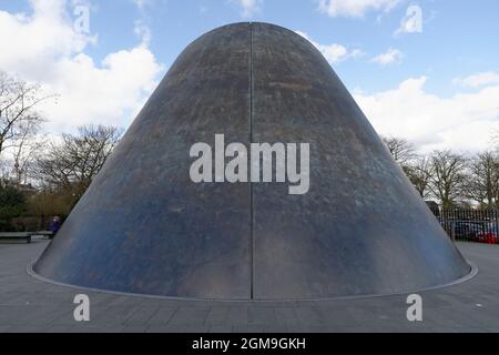 Bronze cone of the Peter Harrison planetarium , Greenwich, London, UK. Stock Photo