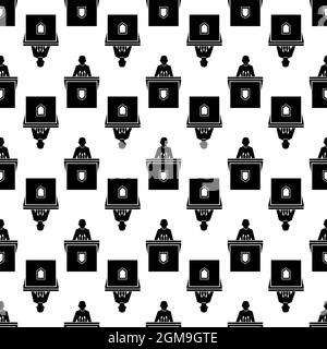 Political election speaker pattern seamless background texture repeat wallpaper geometric vector Stock Vector