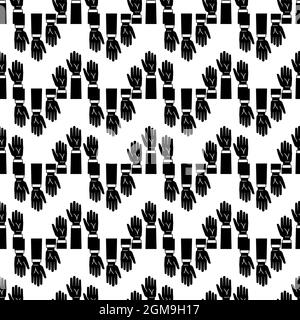 Hands up pattern seamless background texture repeat wallpaper geometric vector Stock Vector
