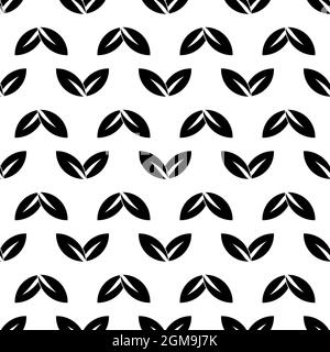 Double leaf pattern seamless background texture repeat wallpaper geometric vector Stock Vector