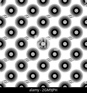 Switch sun off pattern seamless background texture repeat wallpaper geometric vector Stock Vector