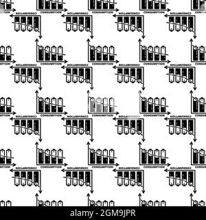 Energy battery consumption pattern seamless background texture repeat wallpaper geometric vector Stock Vector