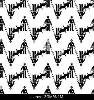 Invalid person with dog pattern seamless background texture repeat wallpaper geometric vector Stock Vector