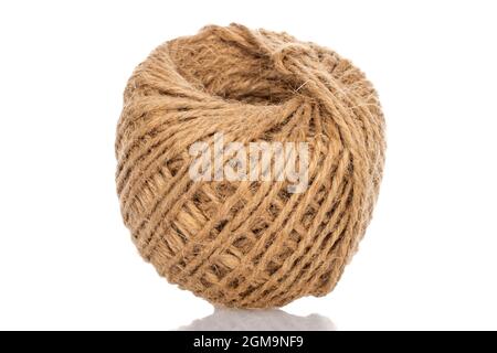 Premium Photo  Skein of brown thread on a white isolated background