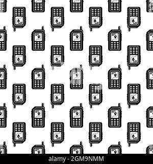 Hiking gps device pattern seamless background texture repeat wallpaper geometric vector Stock Vector