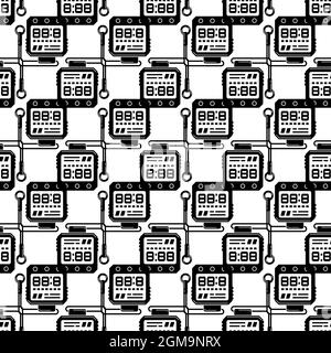 Hiking digital clock pattern seamless background texture repeat wallpaper geometric vector Stock Vector
