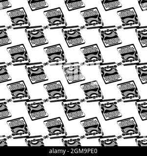 Classic typewriter pattern seamless background texture repeat wallpaper geometric vector Stock Vector