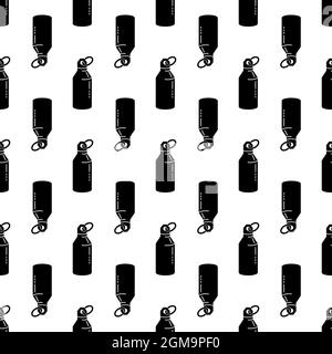 Metal water bottle pattern seamless background texture repeat wallpaper geometric vector Stock Vector
