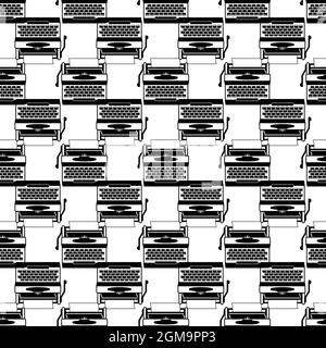 Antique typewriter pattern seamless background texture repeat wallpaper geometric vector Stock Vector