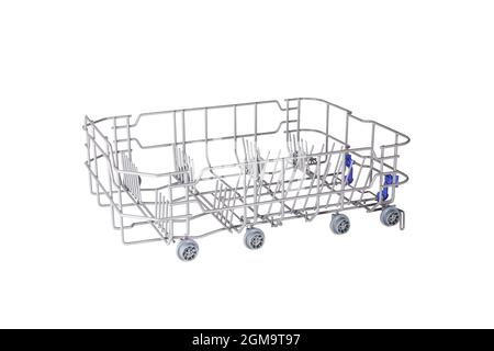 Dishwasher lower rack isolated on white background. Dishwasher spare part. Stock Photo