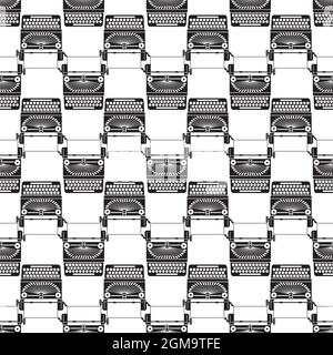 Retro typewriter pattern seamless background texture repeat wallpaper geometric vector Stock Vector