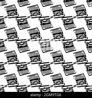 Classic typewriter pattern seamless background texture repeat wallpaper geometric vector Stock Vector