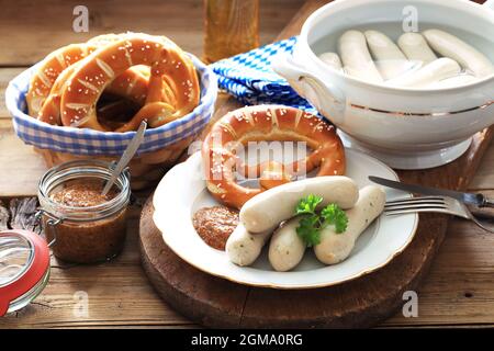 white sausages Stock Photo