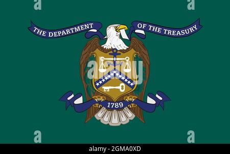 US Department of the Treasury flag, United States of America, vector illustration Stock Vector
