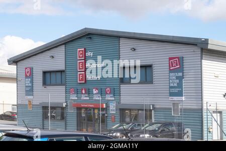 City Electyrical Factors, CEF, exterior, Marsh Barton, Exeter, Devon, UK Stock Photo