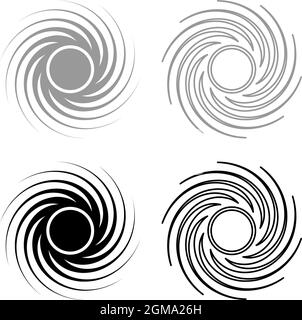 Black hole spiral shape vortex portal set icon grey black color vector illustration flat style simple image Stock Vector