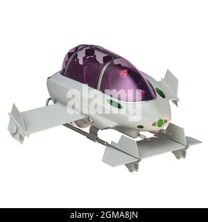 3D-illustration of a space taxi from science fiction Stock Photo