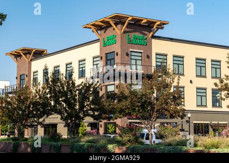 Idaho Falls, Idaho - August 22, 2021: Exterior view of the Bank of Idaho banking building in downtown area Stock Photo