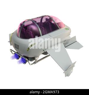 3D-illustration of a space taxi from science fiction Stock Photo