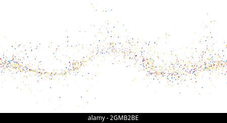 Bright explosion background of bright confetti. Seamless abstract random grainy texture for celebratory design, Christmas decorations, wedding theme, Stock Vector