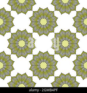 Seamless pattern with hand drawn mandala. Vector illustration isolated on colored background. Stock Vector
