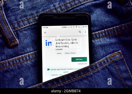 Delhi, India, May 13, 2019: LinkedIn is professional working website Stock Photo