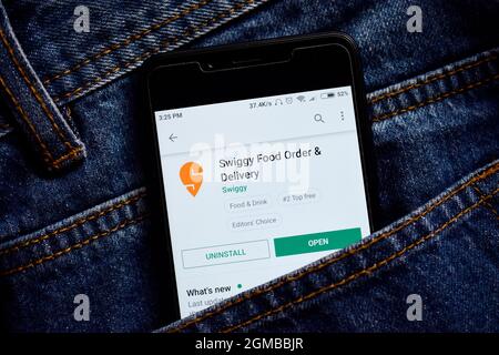 Delhi, india, May 13, 2019: swiggy food delivery application Stock Photo