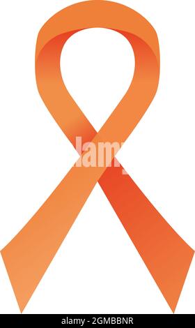 Orange ribbon - leukemia, hunger, Cultural diversity awareness sign Stock Vector