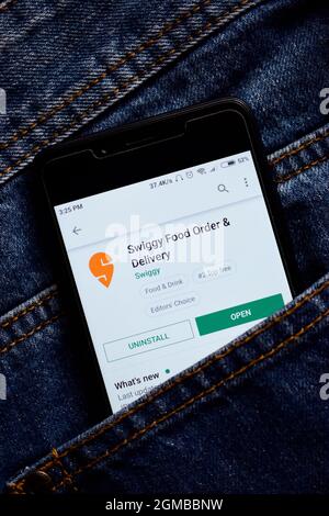 Delhi, india, May 13, 2019: swiggy food delivery application Stock Photo