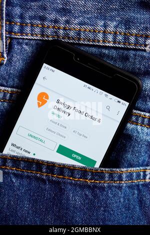 Delhi, india, May 13, 2019: swiggy food delivery application Stock Photo
