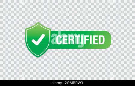Certified stamp vector isolated on transparent background. Vector illustration Stock Vector