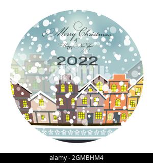 2022 Happy New Year and Marry Christmas Background. Vector Illustration Stock Vector