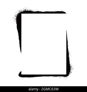 Stencil spray paint frame. Grunge graffiti style black frame. Isolated vector illustration with drop paint border. Stencil spray effect. Stock Vector