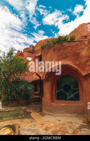 Terracotta House in Colombia Stock Photo